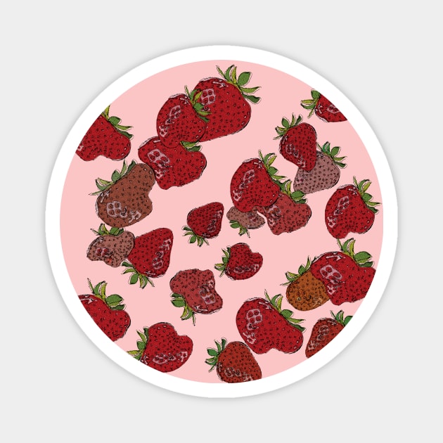 Cute Strawberry Pattern Magnet by Window House